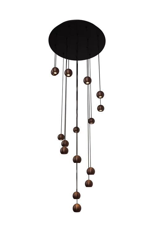 Lucide MONTANA - Suspension - LED Dim. - CCT - 16x5,7W 2700K/4000K - Café | Premium - détail 2